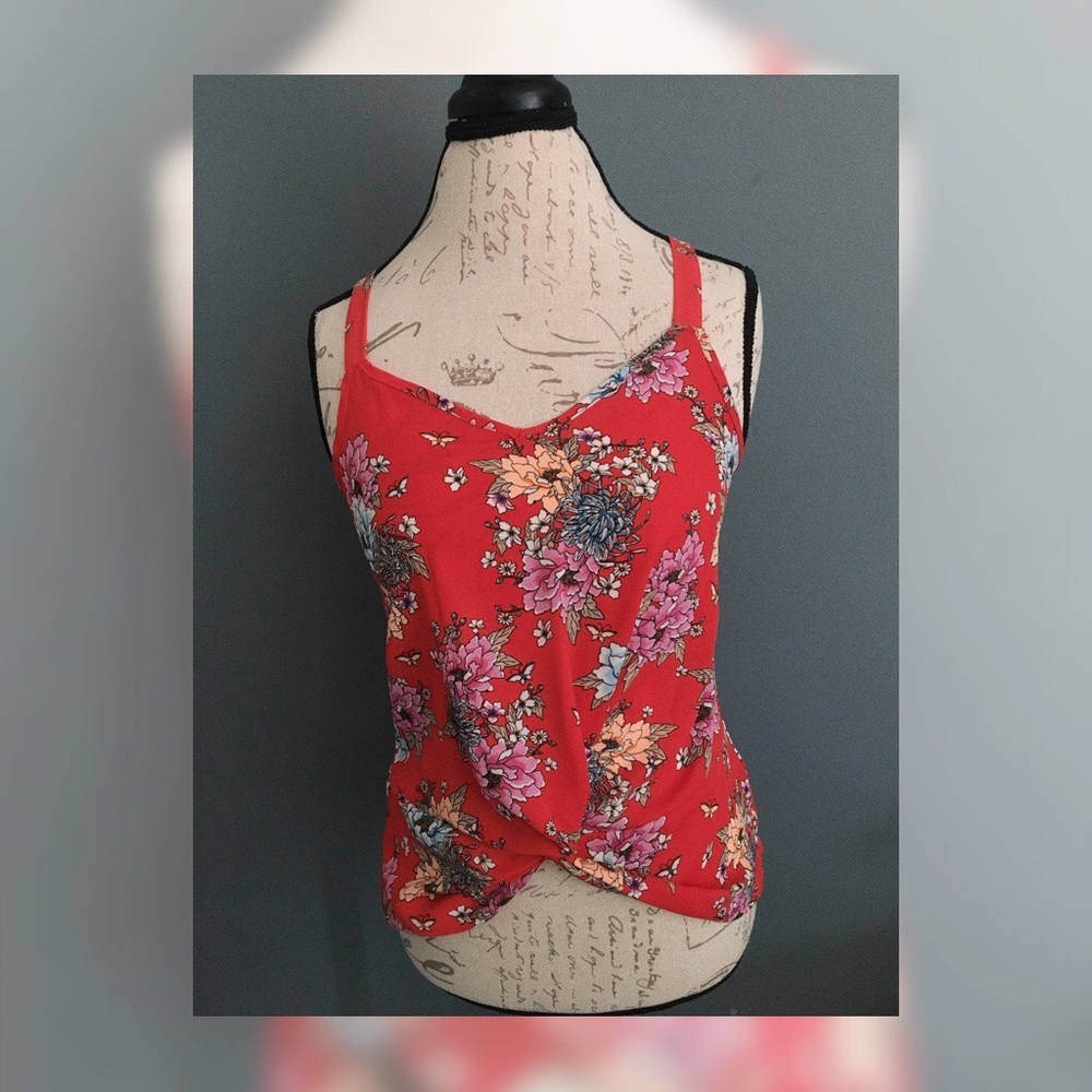 Red Floral Blouse